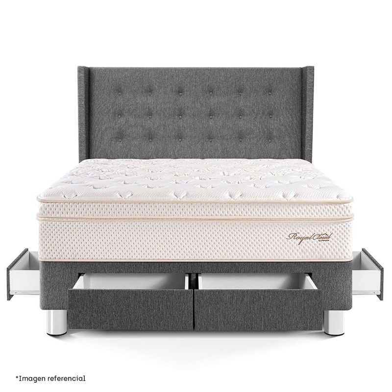 Dormitorio con Cajones Royal Cloud Gold Gris | Queen