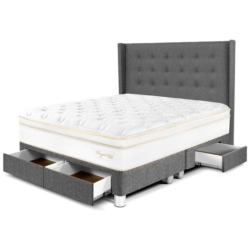 Dormitorio con Cajones Royal Cloud Gold Gris | Queen
