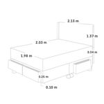 Dormitorio con Cajones Royal Cloud Gold Gris | King