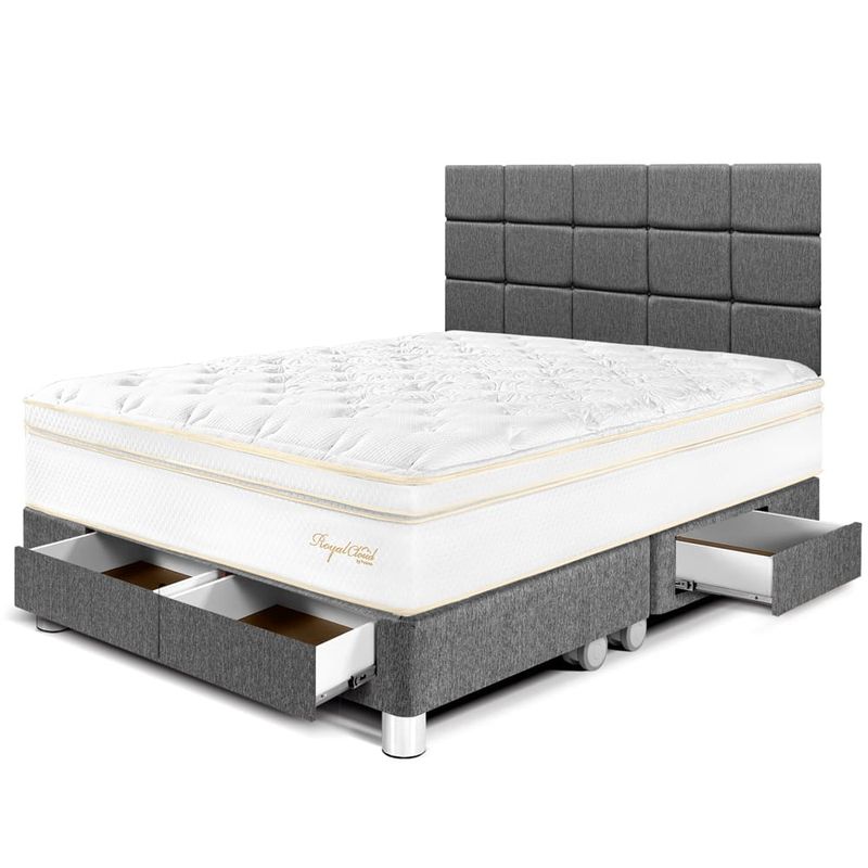 Dormitorio con Cajones Royal Cloud Blocks Gris| Queen