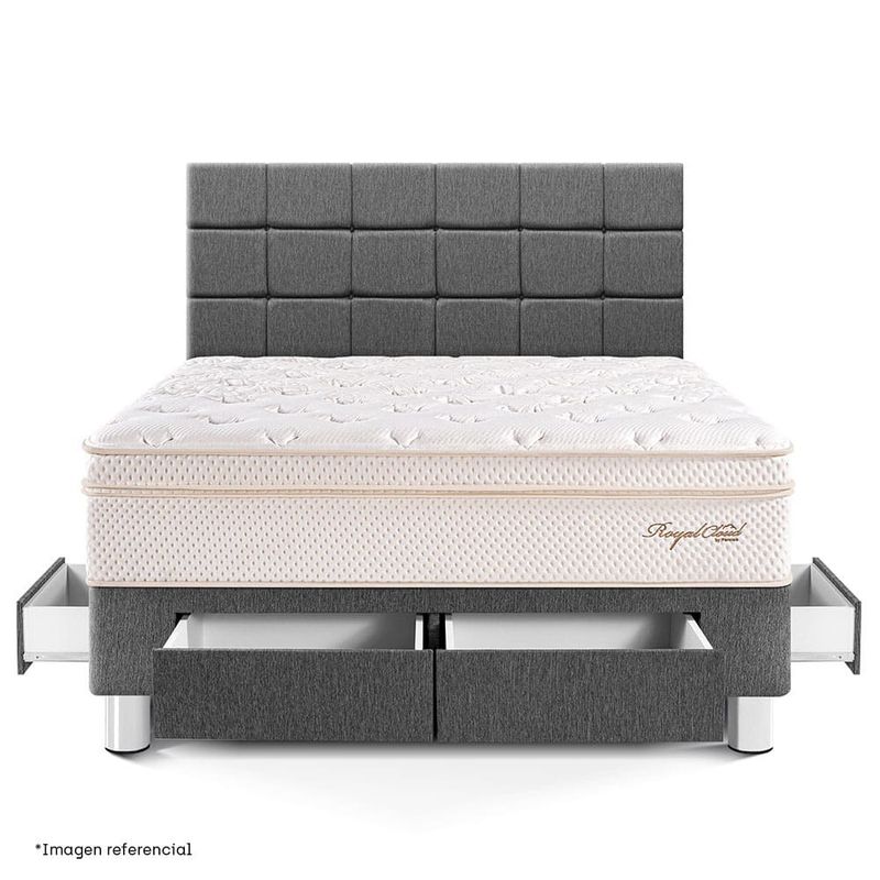 Dormitorio con Cajones Royal Cloud Blocks Gris| King