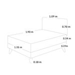 Dormitorio Europeo Royal Cloud Blocks Gris | 2 plazas