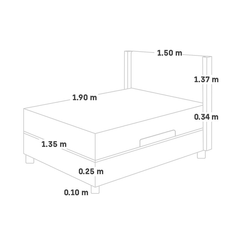 Dormitorio Boxet Gold Royal Cloud Gris | 2 plazas