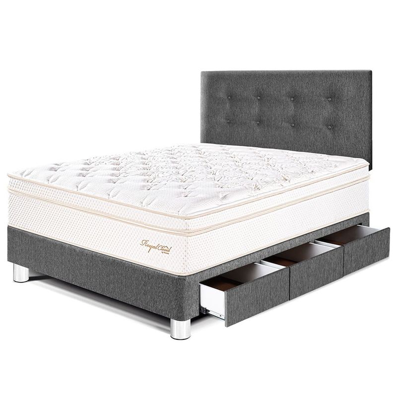 Dormitorio con Cajones Royal Cloud Gris | 1.5 plazas