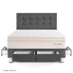 Dormitorio con Cajones Royal Cloud Gris | 2 plazas