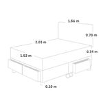 Dormitorio con Cajones Royal Cloud Gris | Queen