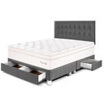 dormitorio con cajones royal cloud gris king