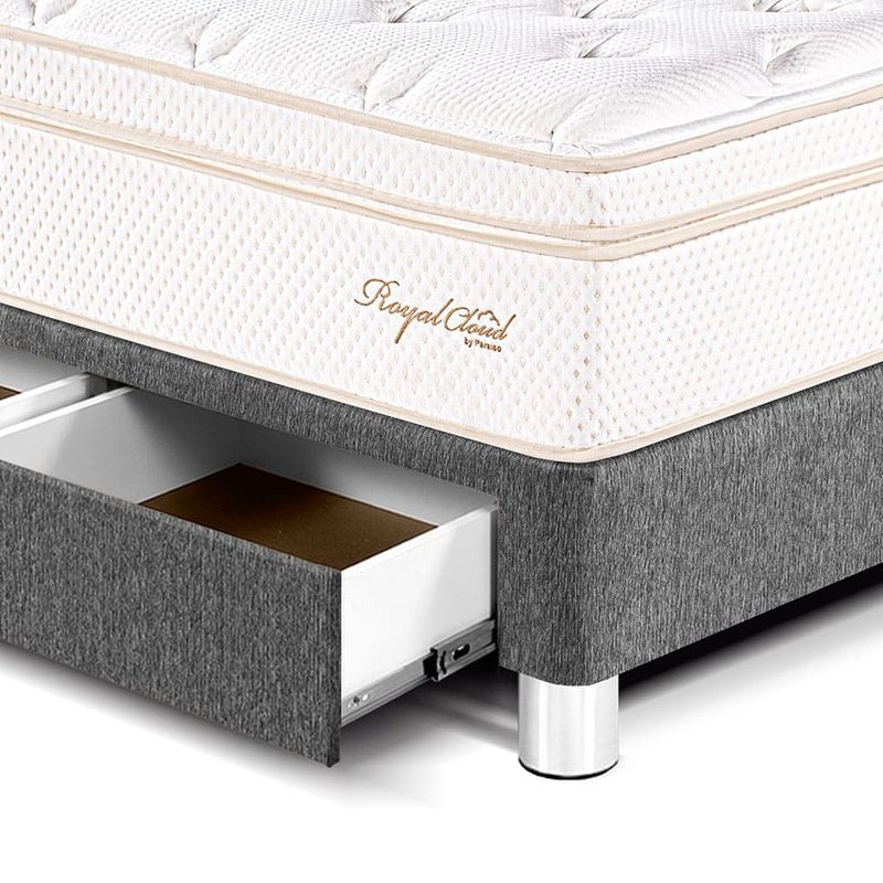 dormitorio con cajones royal cloud gris king