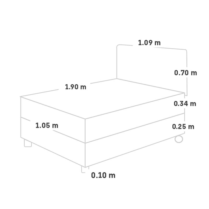 Dormitorio Royal Cloud Gris | 1.5 plazas