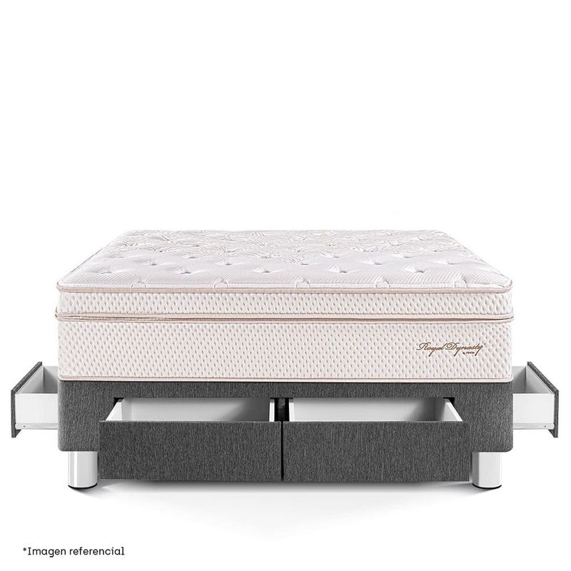 Cama con Cajones Royal Dynasty Gris | 2 plazas