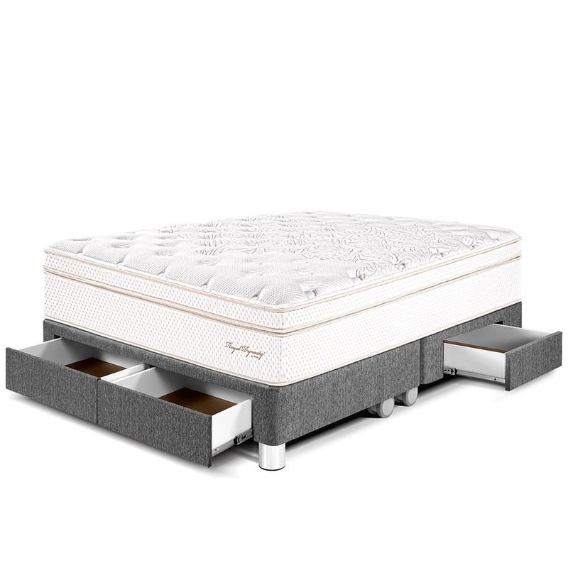 Cama con Cajones Royal Dynasty Gris | Queen