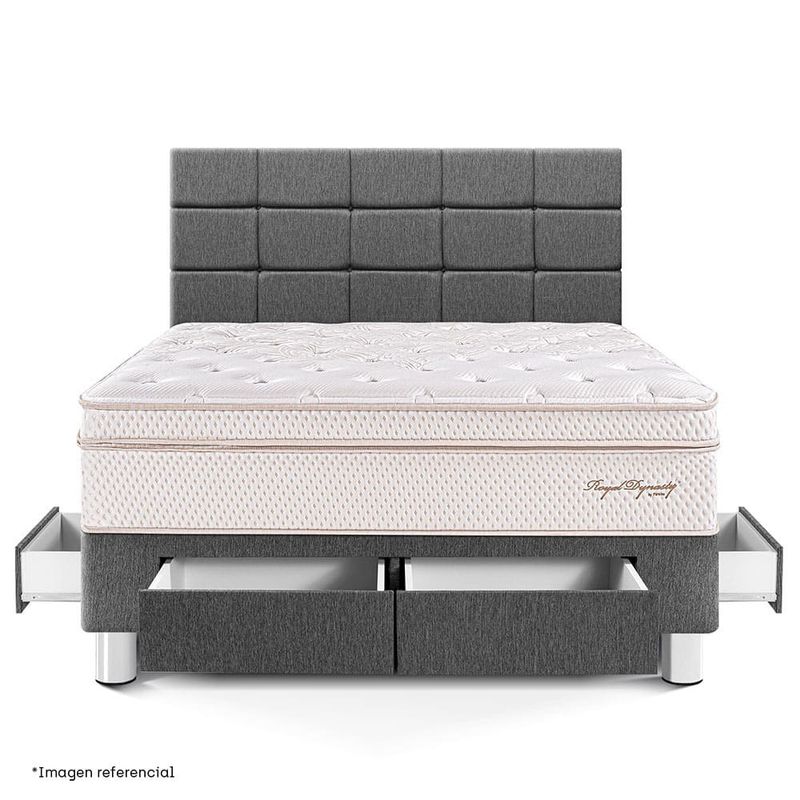 Dormitorio con Cajones Royal Dynasty Blocks Gris | Queen