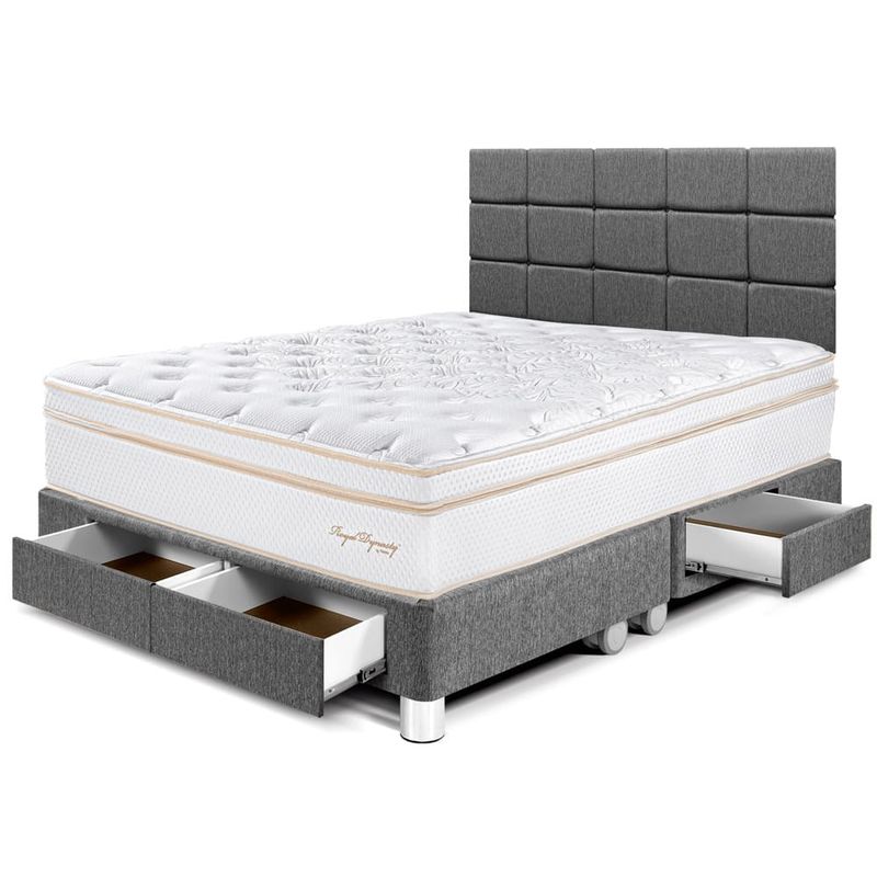 Dormitorio con Cajones Royal Dynasty Blocks Gris | Queen