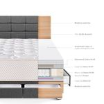 Dormitorio con Cajones Royal Elizabeth Blocks Gris | King