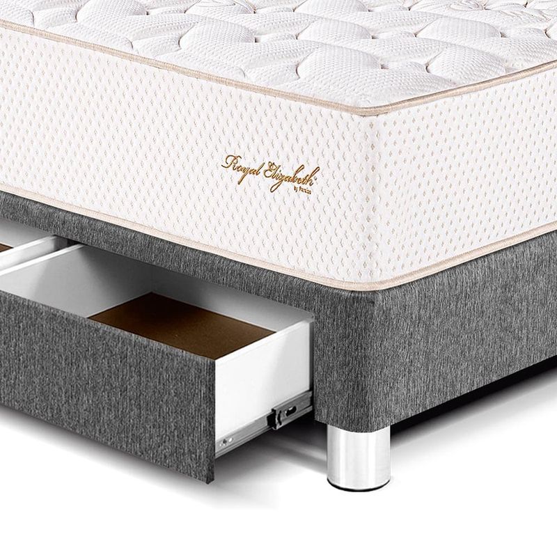 Dormitorio con Cajones Royal Elizabeth Gold Gris | 2 plazas