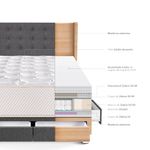Dormitorio con Cajones Royal Elizabeth Gold Gris | 2 plazas