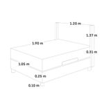 Dormitorio Boxet Gold Royal Elizabeth Gris | 1.5 plazas