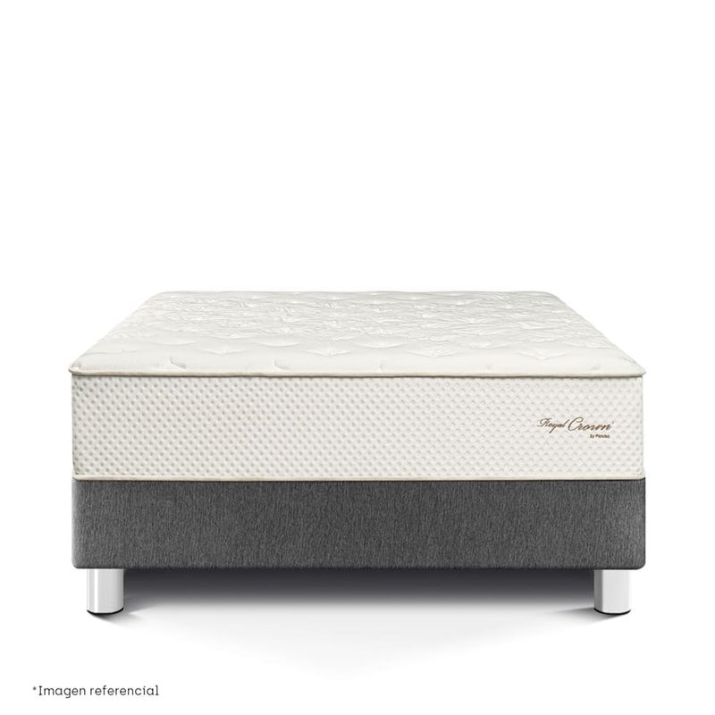 Cama Royal Crown Gris | 2 plazas