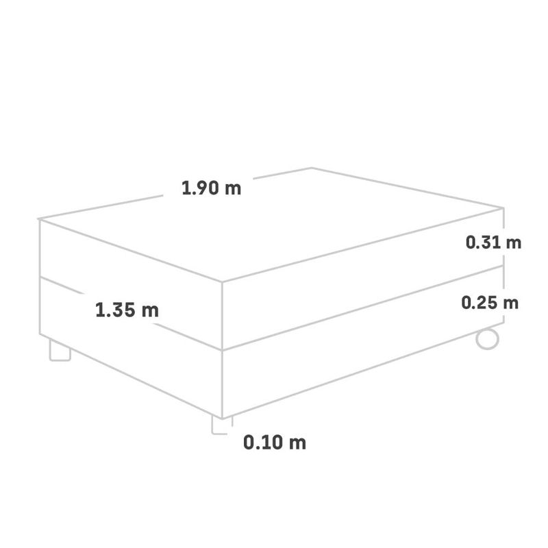 Cama Royal Crown Gris | 2 plazas