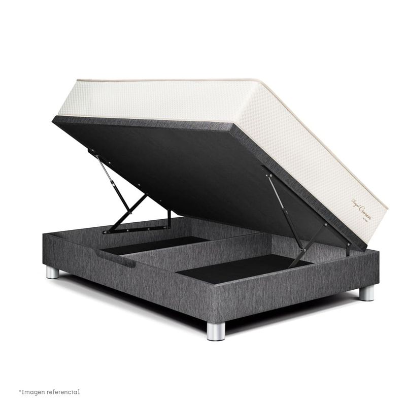 Cama Boxet Royal Crown Gris | 2 plazas