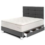 Dormitorio con Cajones Royal Crown Blocks Gris | 1.5 plazas
