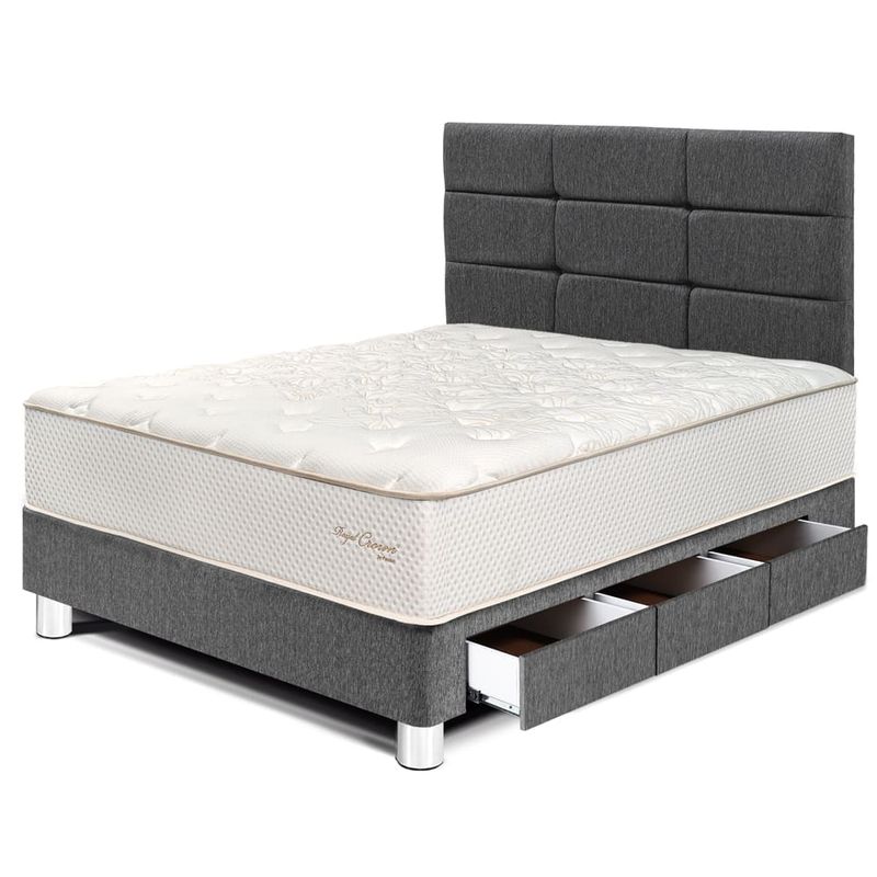 Dormitorio con Cajones Royal Crown Blocks Gris | 1.5 plazas