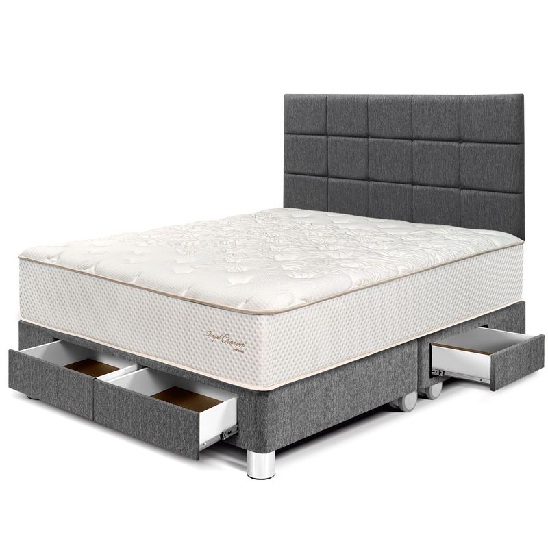 Dormitorio con Cajones Royal Crown Blocks Gris | Queen