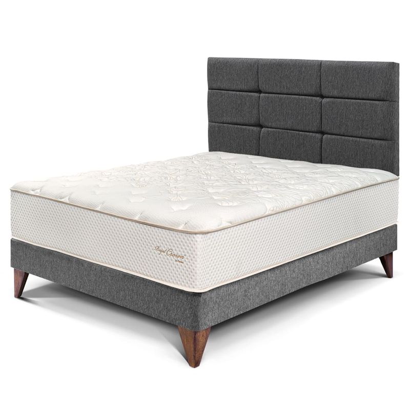 Dormitorio Europeo Royal Crown Blocks Gris | 1.5 plazas