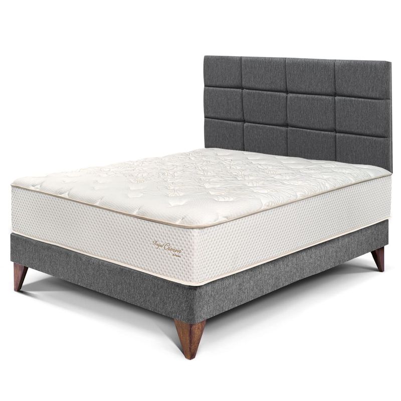 Dormitorio Europeo Royal Crown Blocks Gris | 2 plazas