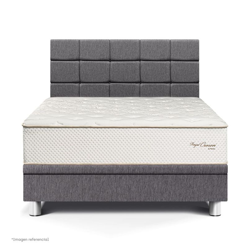 Dormitorio Boxet Blocks Royal Crown Gris | Queen