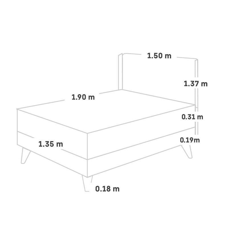 dormitorio europeo royal crown gold gris 2 plazas