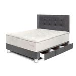 dormitorio con cajones royal crown gris 1.5 plazas