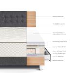 dormitorio con cajones royal crown gris 1.5 plazas