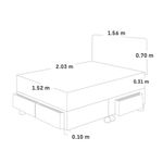 Dormitorio con Cajones Royal Crown Gris | Queen