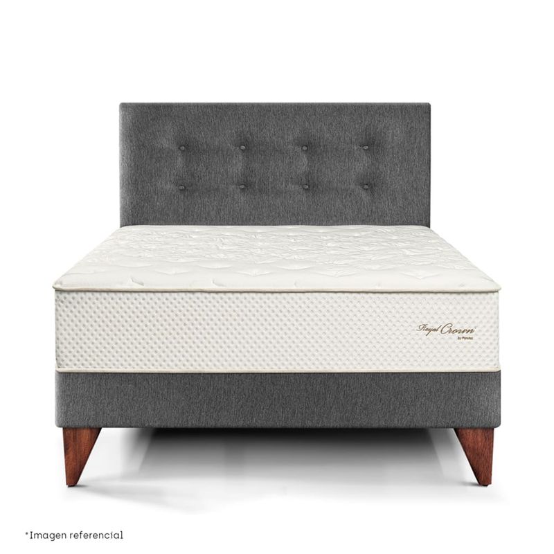 dormitorio europeo royal crown gris 1.5 plazas