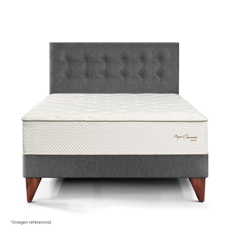 dormitorio europeo royal crown gris queen