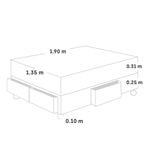 Cama con Cajones Royal Prince Firme Gris | 2 plazas