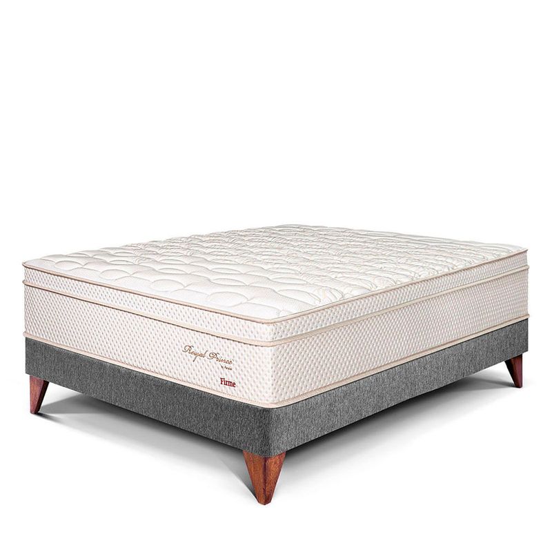 Cama Europea Royal Prince Firme Gris | 2 plazas
