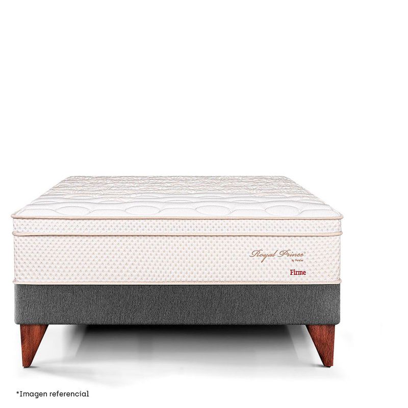 Cama Europea Royal Prince Firme Gris | Queen