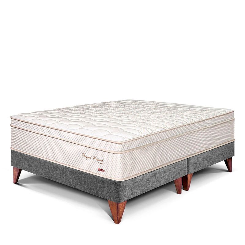 Cama Europea Royal Prince Firme Gris | Queen