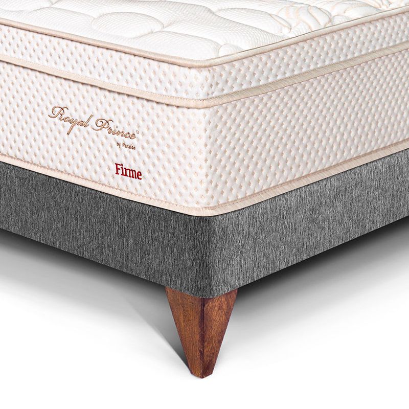 Cama Europea Royal Prince Firme Gris | Queen