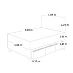 Dormitorio Royal Prince con cajones Blocks Firme 1.5 plazas