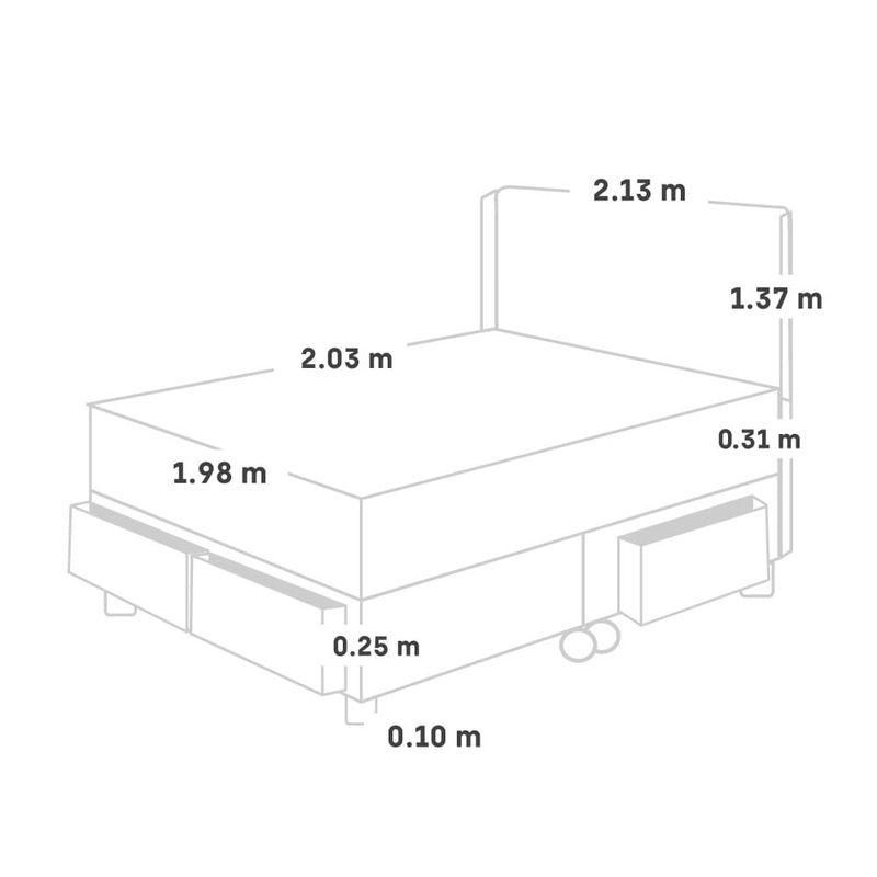 Dormitorio Royal Prince con cajones Gold Firme King