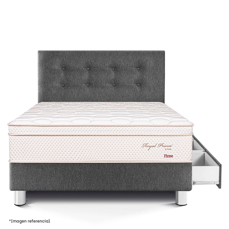 Dormitorio con Cajones Royal Prince Firme Gris | 1.5 plazas