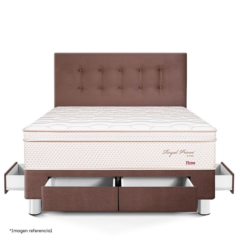 Dormitorio con Cajones Royal Prince Firme Chocolate | 2 plazas