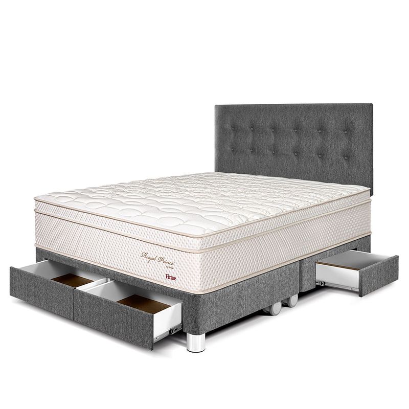 Dormitorio con Cajones Royal Prince Firme Gris | Queen
