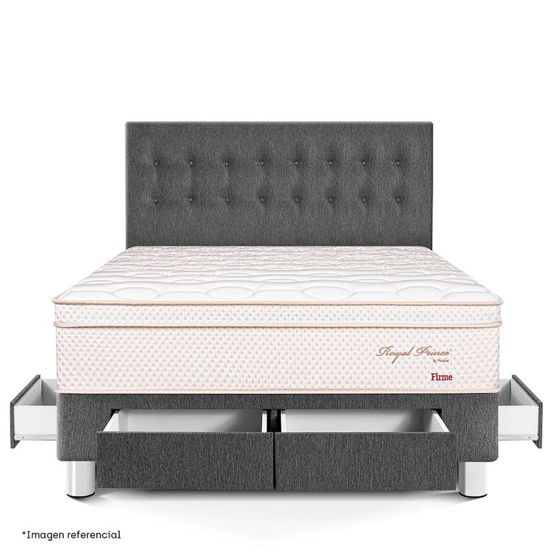 Dormitorio con Cajones Royal Prince Firme Gris | King
