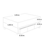 Cama Royal Prince con cajones Flexible Gris 1.5 plazas