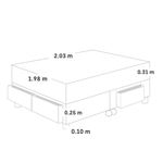 Cama Royal Prince con cajones Flexible Gris King