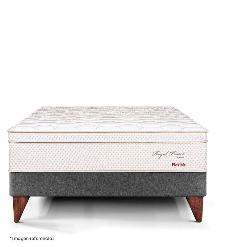 Cama Europea Royal Prince Flexible Gris 2 plazas